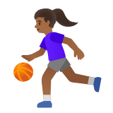 Google(Android) Woman Bouncing Ball: Medium-Dark Skin Tone Emoji