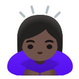 Google(Android) Woman Bowing: Dark Skin Tone Emoji