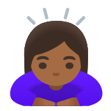 Google(Android) Woman Bowing: Medium-Dark Skin Tone Emoji