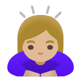 Google(Android) Woman Bowing: Medium-Light Skin Tone Emoji