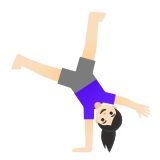 Google(Android) Woman Cartwheeling: Light Skin Tone Emoji