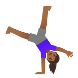 Google(Android) Woman Cartwheeling: Medium-Dark Skin Tone Emoji