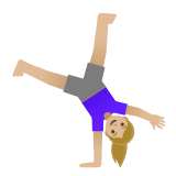 Google(Android) Woman Cartwheeling: Medium-Light Skin Tone Emoji