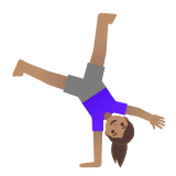 Google(Android) Woman Cartwheeling: Medium Skin Tone Emoji