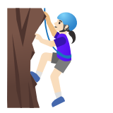 Google(Android) Woman Climbing: Light Skin Tone Emoji