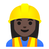 Google(Android) Woman Construction Worker: Dark Skin Tone Emoji