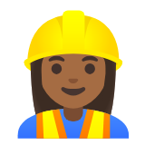 Google(Android) Woman Construction Worker: Medium-Dark Skin Tone Emoji