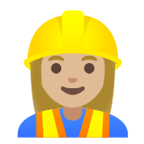 Google(Android) Woman Construction Worker: Medium-Light Skin Tone Emoji