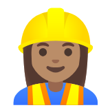 Google(Android) Woman Construction Worker: Medium Skin Tone Emoji