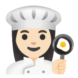 Google(Android) Woman Cook: Light Skin Tone Emoji