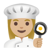 Google(Android) Woman Cook: Medium-Light Skin Tone Emoji