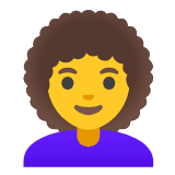 Google(Android) Woman: Curly Hair Emoji