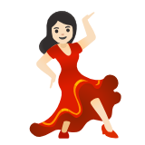 Google(Android) Woman Dancing: Light Skin Tone Emoji