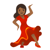 Google(Android) Woman Dancing: Medium-Dark Skin Tone Emoji