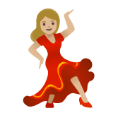 Google(Android) Woman Dancing: Medium-Light Skin Tone Emoji