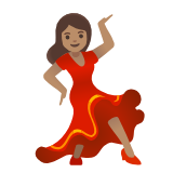 Google(Android) Woman Dancing: Medium Skin Tone Emoji