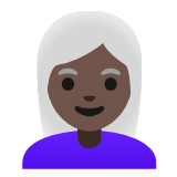 Google(Android) Woman: Dark Skin Tone, White Hair Emoji