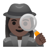 Google(Android) Woman Detective: Dark Skin Tone Emoji