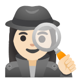 Google(Android) Woman Detective: Light Skin Tone Emoji