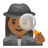 Google(Android) Woman Detective: Medium-Dark Skin Tone Emoji