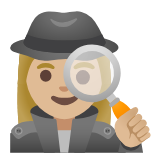 Google(Android) Woman Detective: Medium-Light Skin Tone Emoji