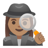 Google(Android) Woman Detective: Medium Skin Tone Emoji