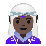 Google(Android) Woman Elf: Dark Skin Tone Emoji