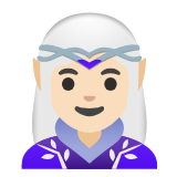 Google(Android) Woman Elf: Light Skin Tone Emoji