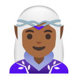 Google(Android) Woman Elf: Medium-Dark Skin Tone Emoji