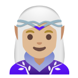 Google(Android) Woman Elf: Medium-Light Skin Tone Emoji