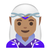 Google(Android) Woman Elf: Medium Skin Tone Emoji