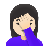 Google(Android) Woman Facepalming: Light Skin Tone Emoji