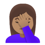 Google(Android) Woman Facepalming: Medium Skin Tone Emoji