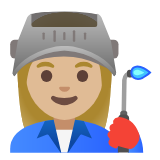 Google(Android) Woman Factory Worker: Medium-Light Skin Tone Emoji