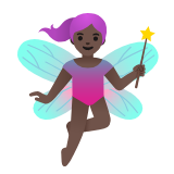 Google(Android) Woman Fairy: Dark Skin Tone Emoji