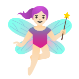 Google(Android) Woman Fairy: Light Skin Tone Emoji