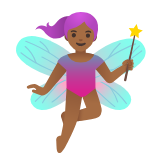 Google(Android) Woman Fairy: Medium-Dark Skin Tone Emoji