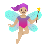 Google(Android) Woman Fairy: Medium-Light Skin Tone Emoji