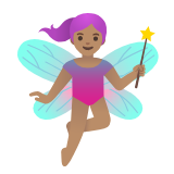 Google(Android) Woman Fairy: Medium Skin Tone Emoji