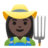 Google(Android) Woman Farmer: Dark Skin Tone Emoji