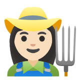 Google(Android) Woman Farmer: Light Skin Tone Emoji