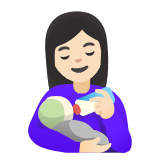 Google(Android) Woman Feeding Baby: Light Skin Tone Emoji