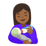 Google(Android) Woman Feeding Baby: Medium-Dark Skin Tone Emoji