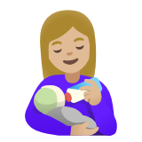 Google(Android) Woman Feeding Baby: Medium-Light Skin Tone Emoji