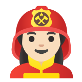 Google(Android) Woman Firefighter: Light Skin Tone Emoji