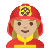 Google(Android) Woman Firefighter: Medium-Light Skin Tone Emoji