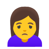 Google(Android) Woman Frowning Emoji