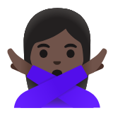 Google(Android) Woman Gesturing No: Dark Skin Tone Emoji