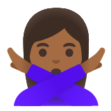 Google(Android) Woman Gesturing No: Medium-Dark Skin Tone Emoji