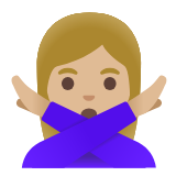 Google(Android) Woman Gesturing No: Medium-Light Skin Tone Emoji